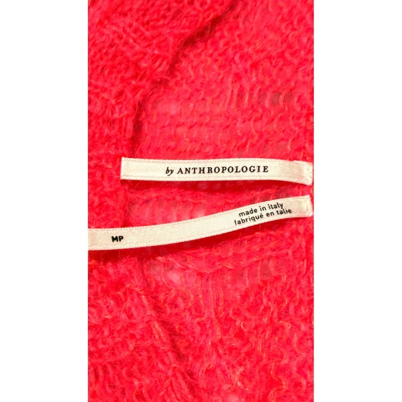 Anthropologie Mohair‎ Posey Stitchy Pink Pullover Sweater Wool Knit Sheer Soft - Picture 11 of 11